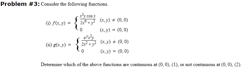 Solved Problem 3 Consider The Following Functions X Y Chegg Com