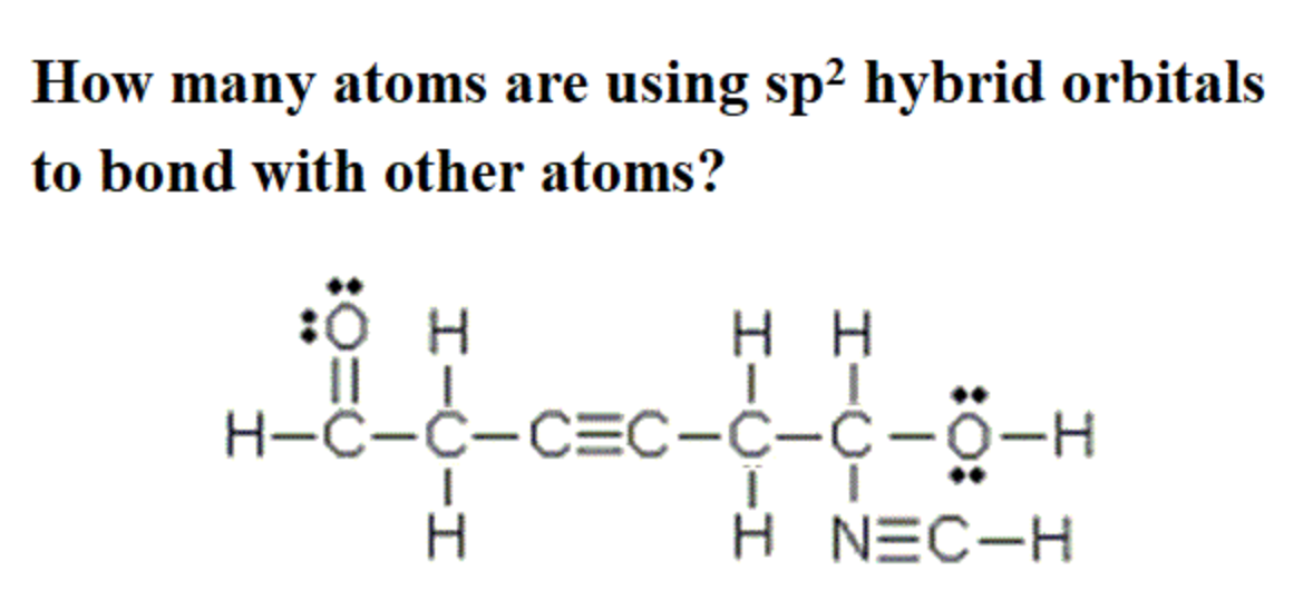 Solved How many atoms are using sp2 hybrid orbitals to bond | Chegg.com
