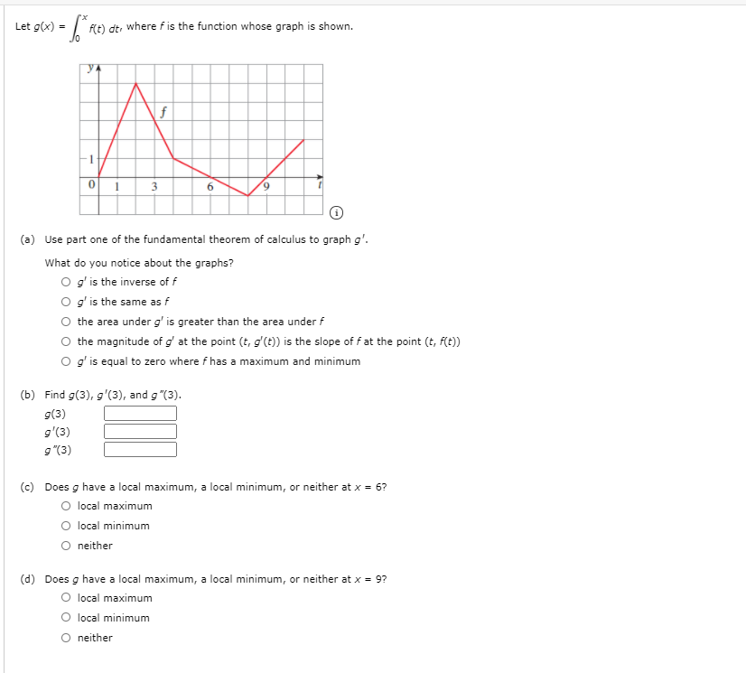 Solved Let g(x) = 6 *re) dt, where F is the function whose | Chegg.com