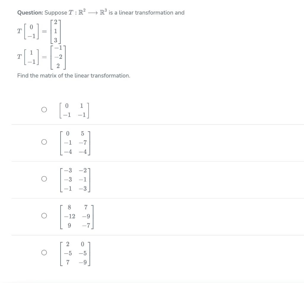 Solved R3 Question: Consider the following transformation | Chegg.com
