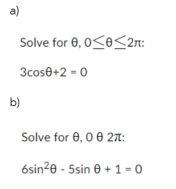 Solved Solve with radians as final answer, NOT degrees. Take | Chegg.com