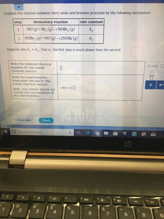 Solved Suppose the reaction between nitric oxide and bromine