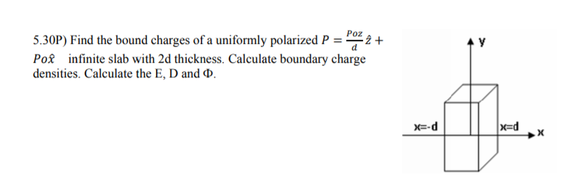 Solved 5.30p) Find The Bound Charges Of A Uniformly 