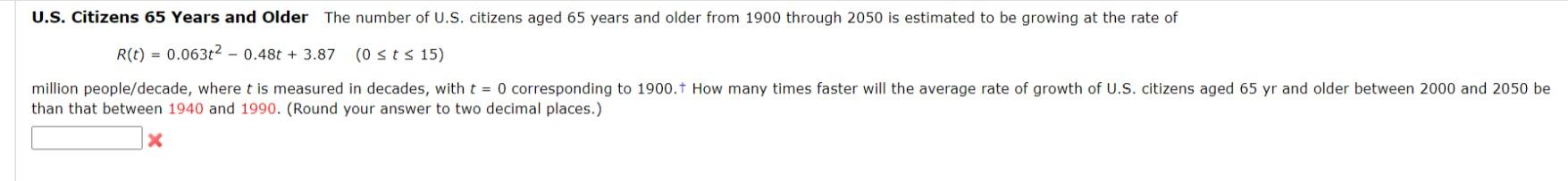 Solved U.S. Citizens 65 Years and Older The number of U.S. | Chegg.com