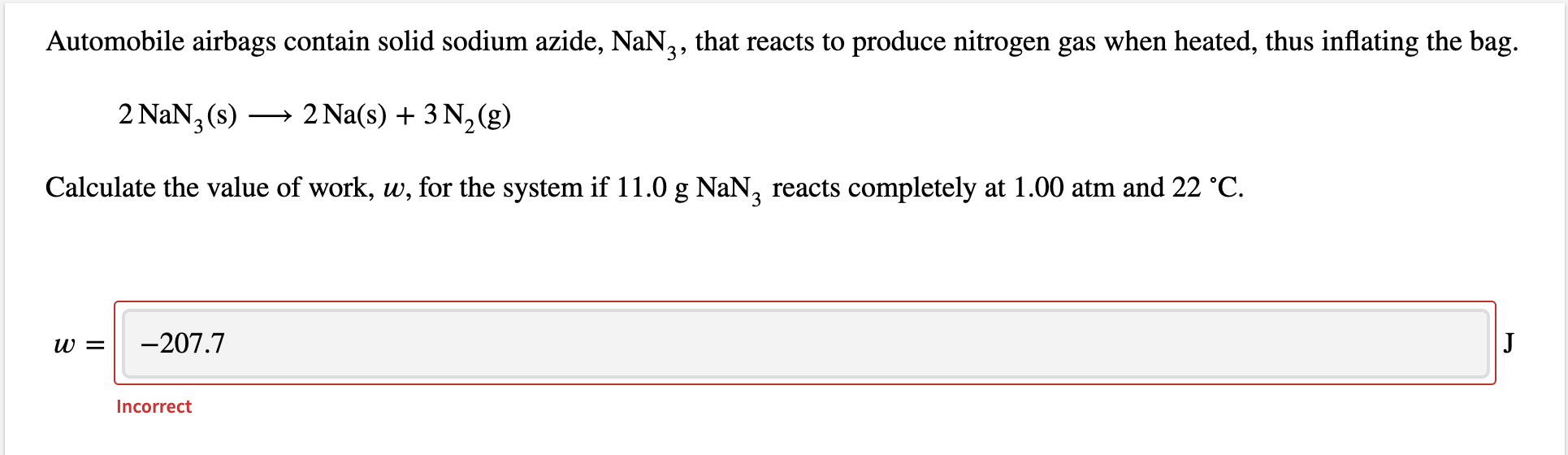 Solved automobile airbags contain solid sodium azide nan3 chegg