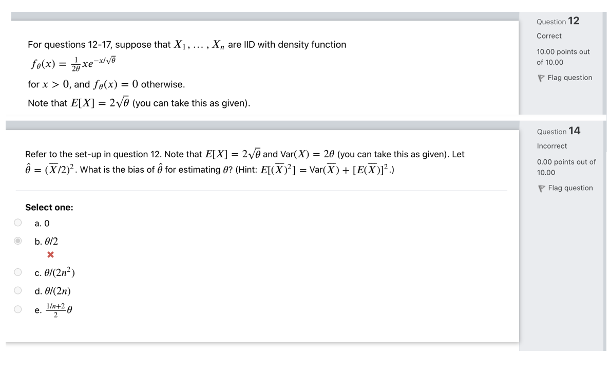Solved Question 12 Correct For questions 12-17, suppose that | Chegg.com