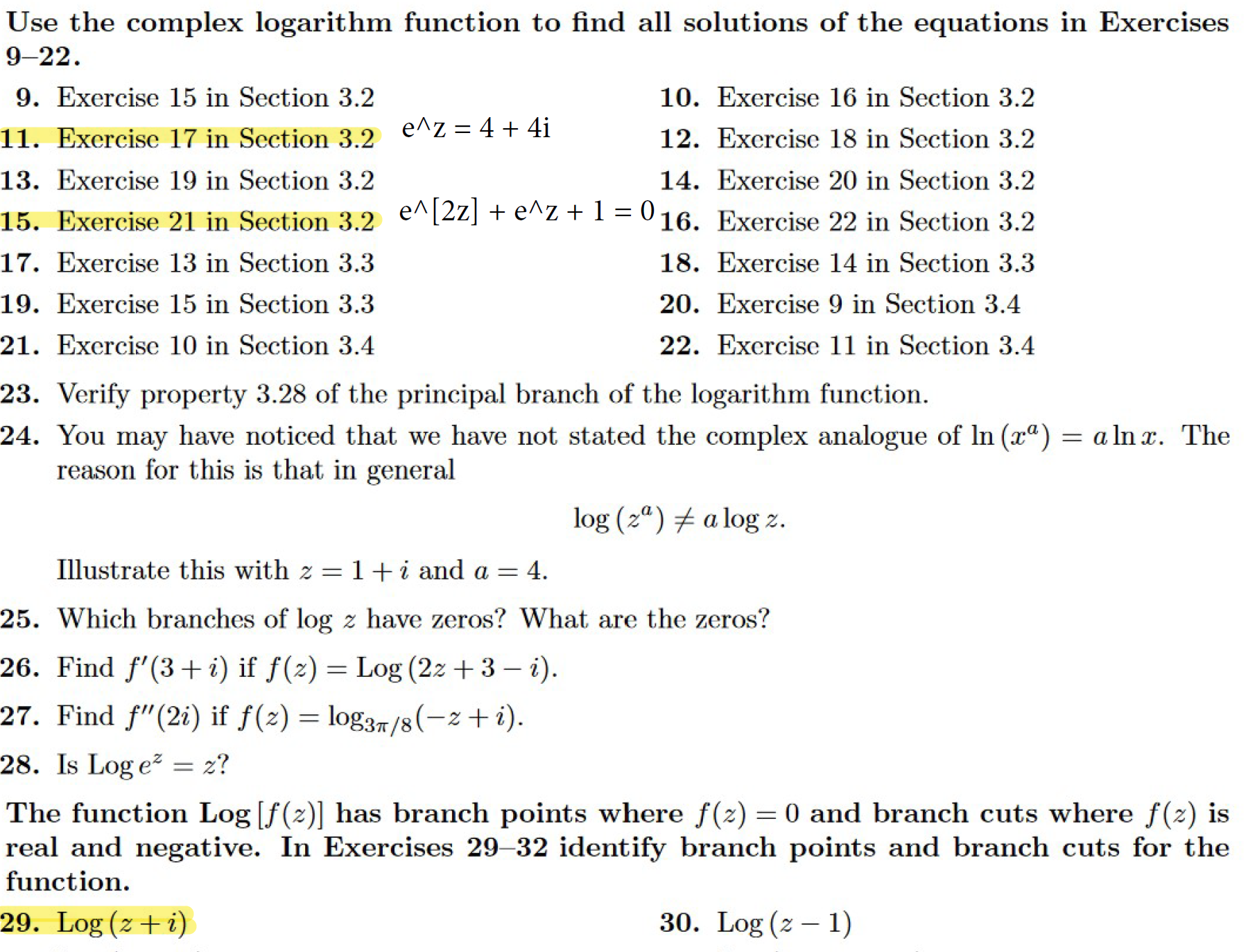 Use The Complex Logarithm Function To Find All | Chegg.com