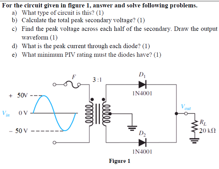 Solved For the circuit given in figure 1 , answer and solve | Chegg.com