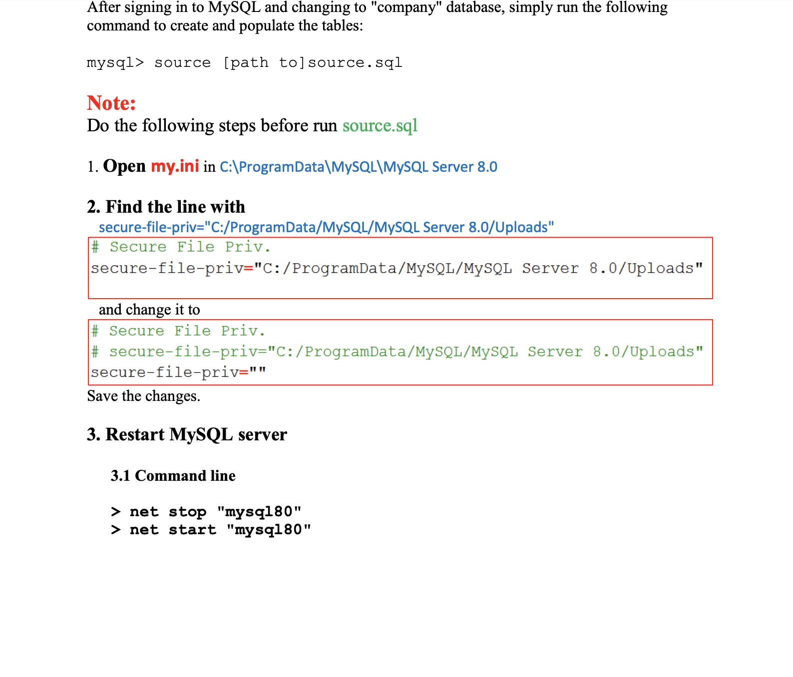 Solved After signing in to MySQL and changing to "company" | Chegg.com