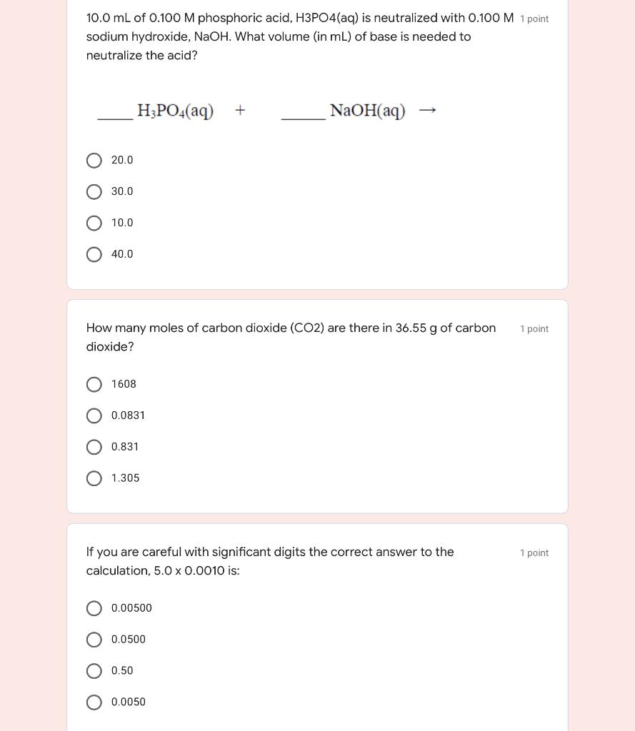 Solved Ml Of M Phosphoric Acid H Po Aq Is Chegg Com