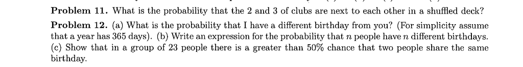 Solved Problem 11. What Is The Probability That The 2 And 3 | Chegg.com