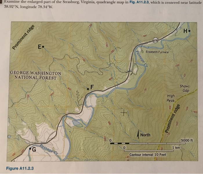 Solved Examine the enlarged part of the Strasburg, Virginia,
