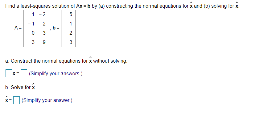 Solved Find A Least-squares Solution Of Ax = B By (a) | Chegg.com