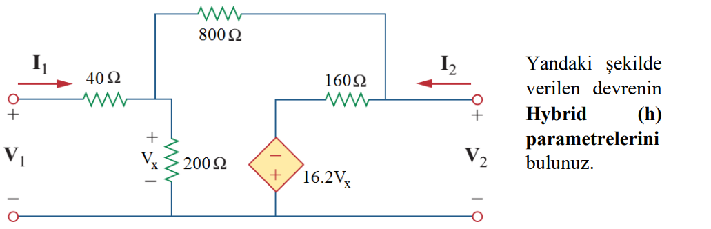 Solved Find the Hybrid (h) parameters of the circuit given | Chegg.com