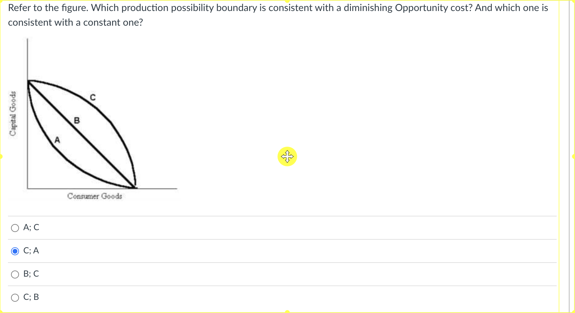 Solved Refer to the figure. Which production possibility | Chegg.com