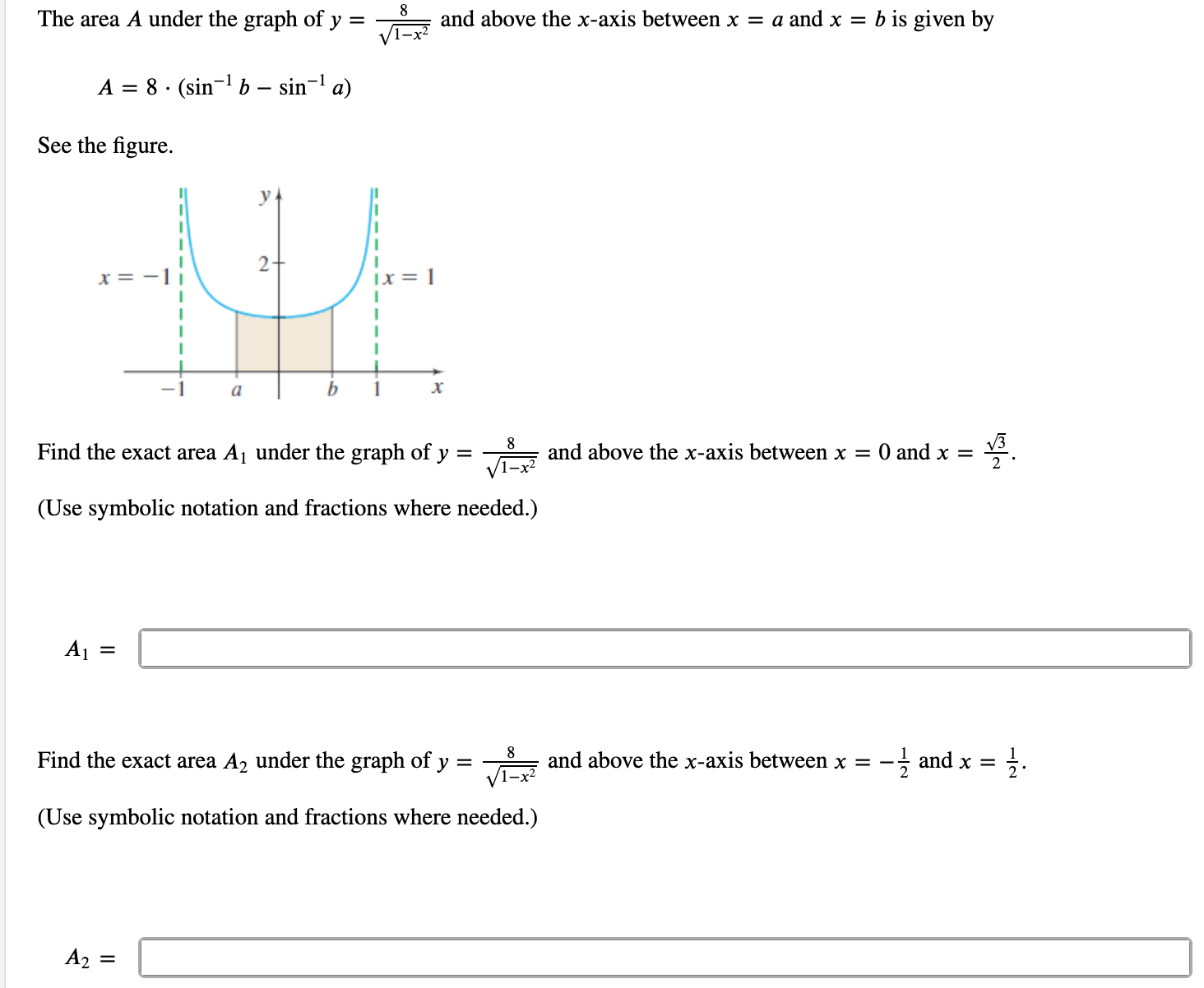 solved-the-area-a-under-the-graph-of-y-1-x28-and-above-the-chegg