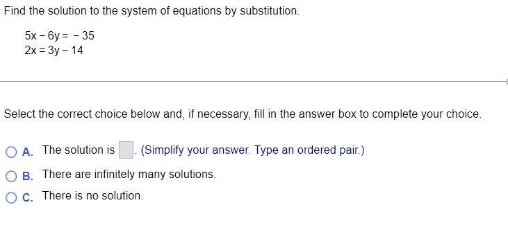 Solved Find the solution to the system of equations by | Chegg.com