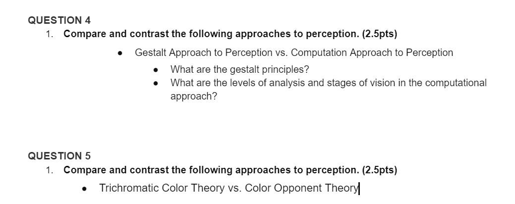 Solved QUESTION 4 1. Compare and contrast the following | Chegg.com