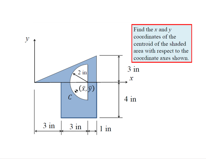 Solved y Find the x and y coordinates of the centroid of the | Chegg.com