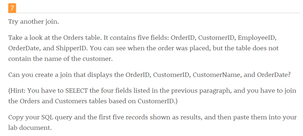 Solved Connect To The W3Schools SQL Tryit Editor. Open A | Chegg.com