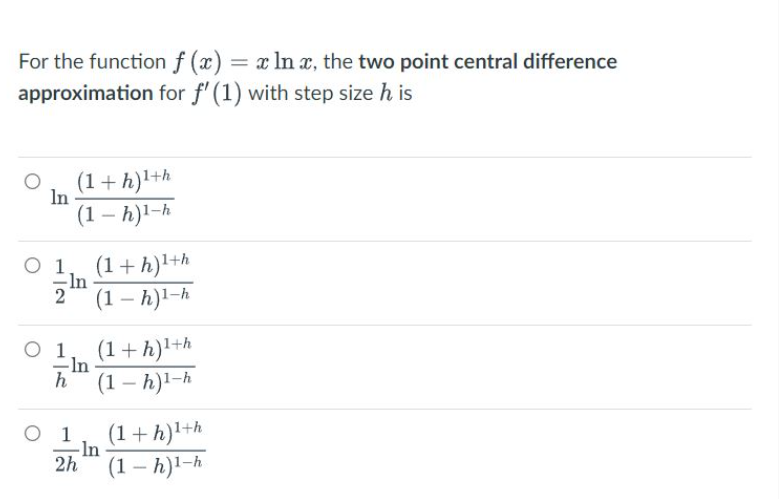 Solved = For the function f (x) = x In x, the two point | Chegg.com