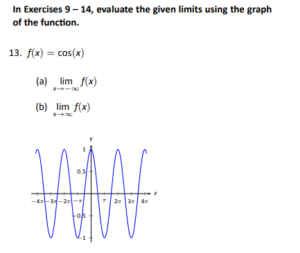 Solved In Exercises 9-14, evaluate the given limits using | Chegg.com