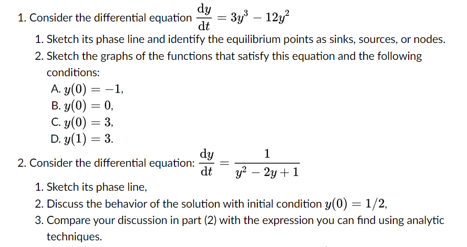 Solved Consider the differential equation | Chegg.com
