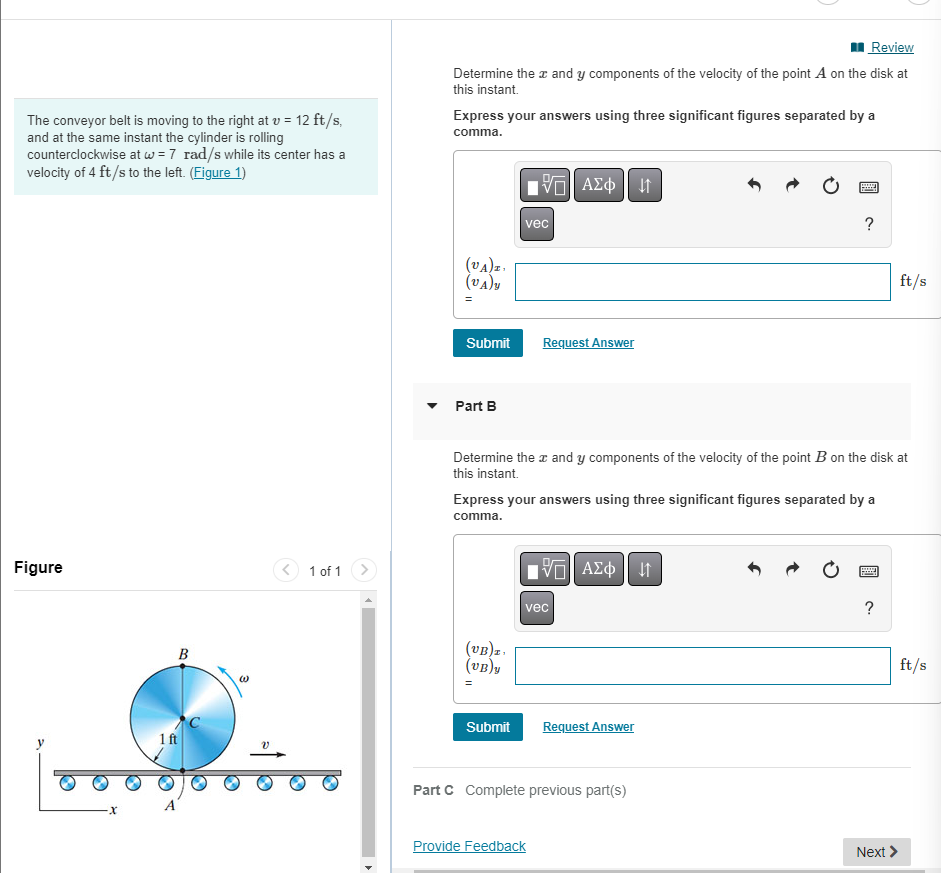 Solved Determine the x and y components of the velocity of | Chegg.com