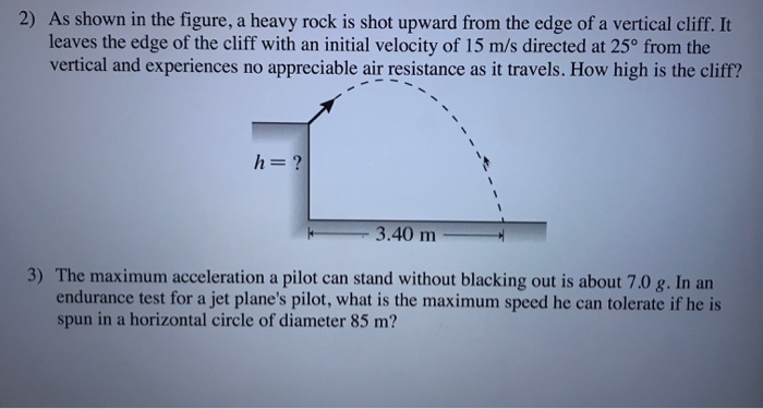 Solved As Shown In The Figure, A Heavy Rock Is Shot Upward 