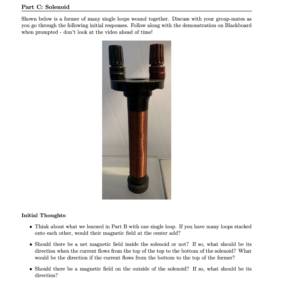 Solved Part C: Solenoid Shown Below Is A Former Of Many | Chegg.com