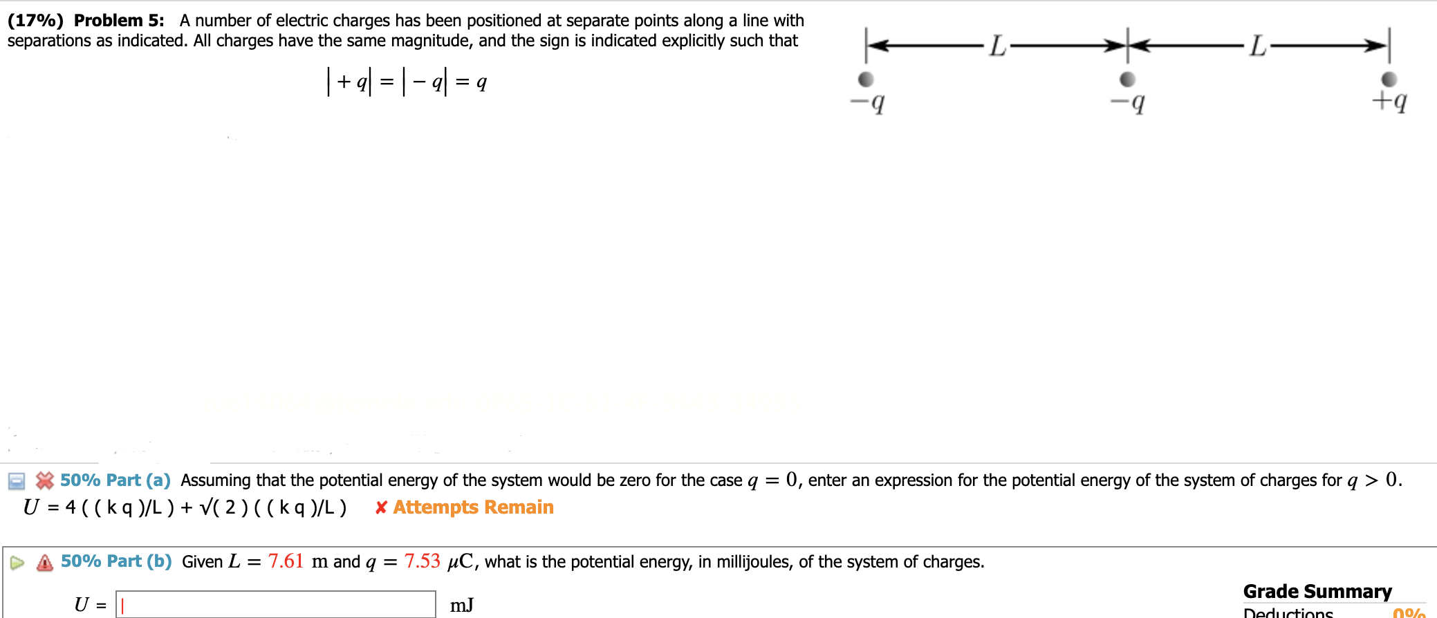 Solved (17\) Problem 5 A number of electric charges has