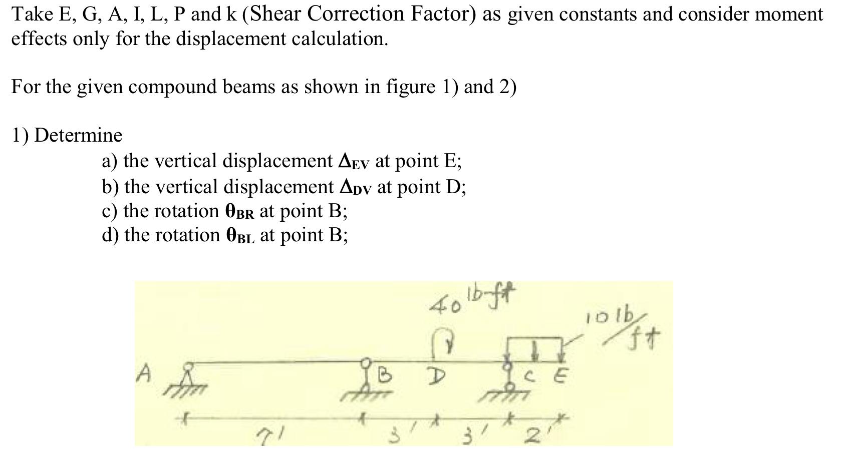Take E, G, A, I, L, P and k (Shear Correction Factor)