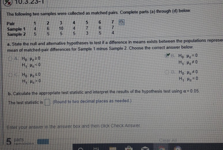 Solved 0.J.LU The following two samples were collected as | Chegg.com