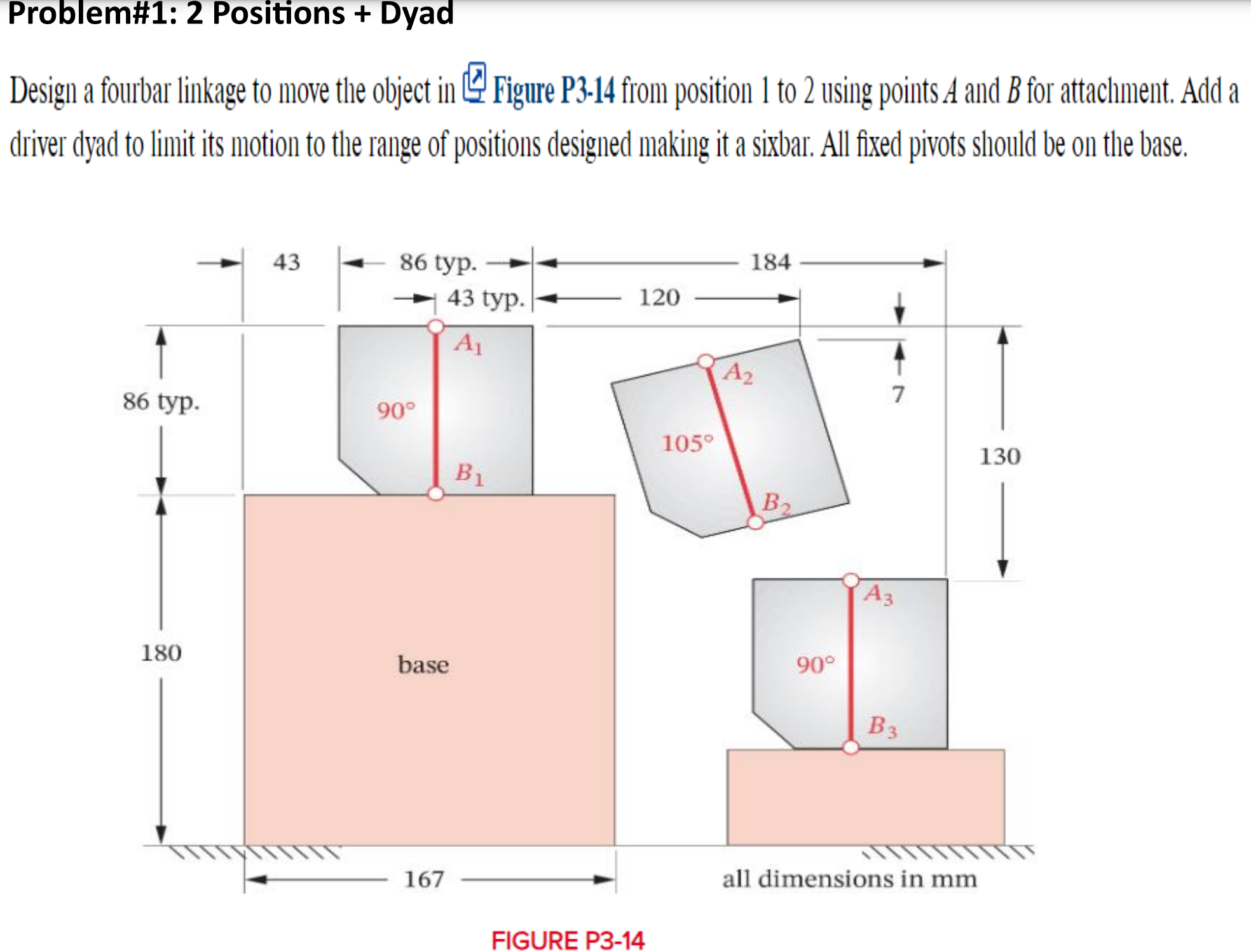 Solved Design A Fourbar Linkage To Move The Object In 닉 | Chegg.com