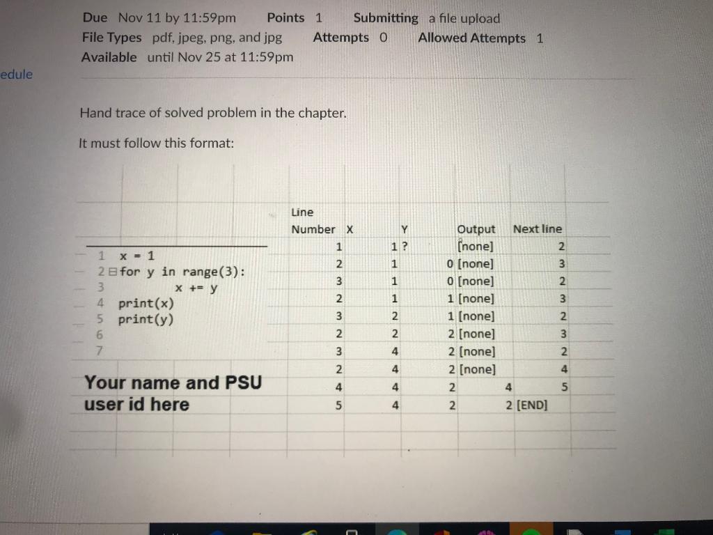Solved I need help with this problem. I need a hand trace of | Chegg.com