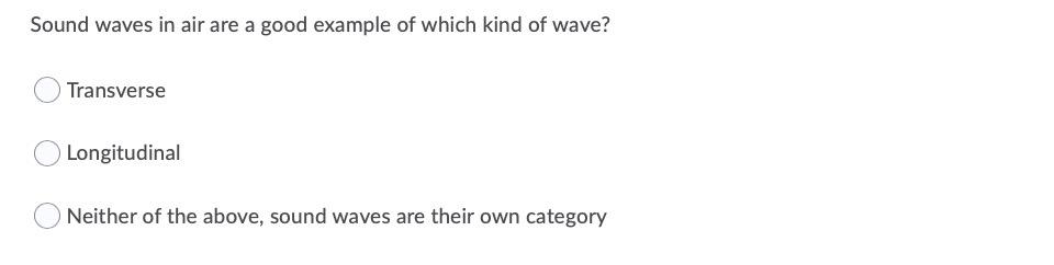 sound waves are an example of transverse waves