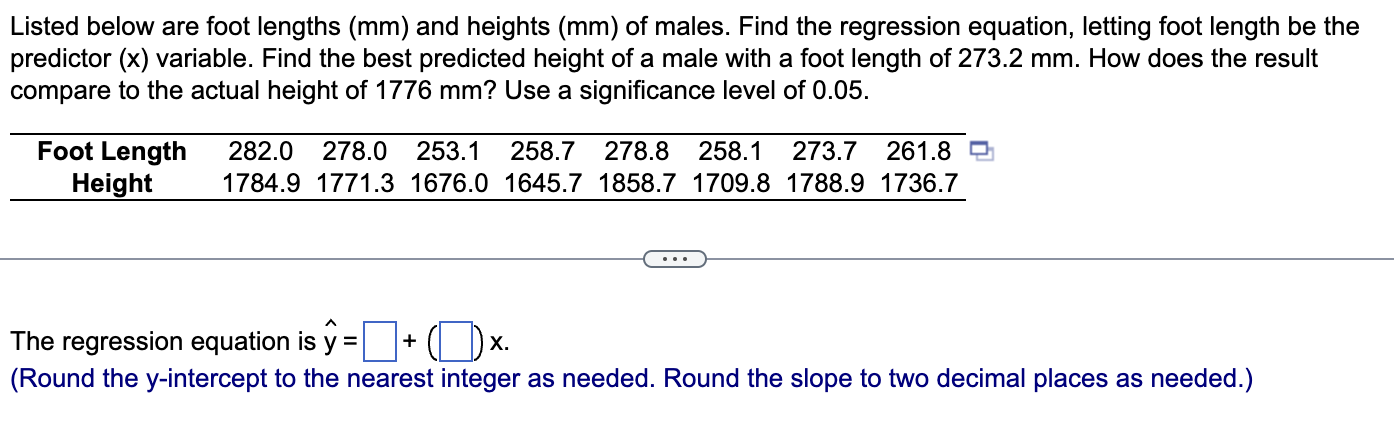 Solved The regression equation is ﻿hat(y)=,+(,)xy-intercept | Chegg.com