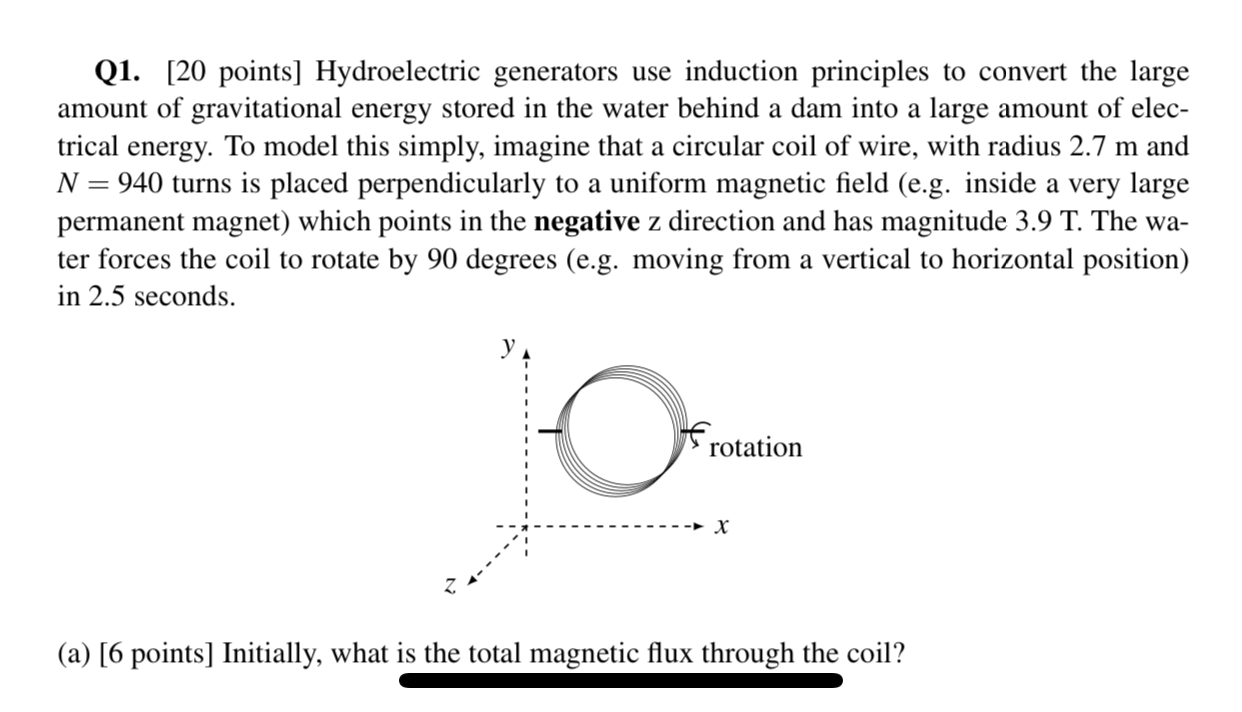 Solved Question 1 Hydroelectric generators use induction