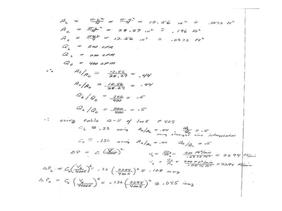 Complete the Duct Sizing for both the constant