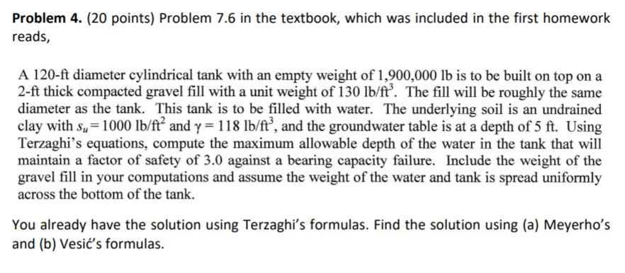 Solved Problem 4. (20 points) Problem 7.6 in the textbook, | Chegg.com