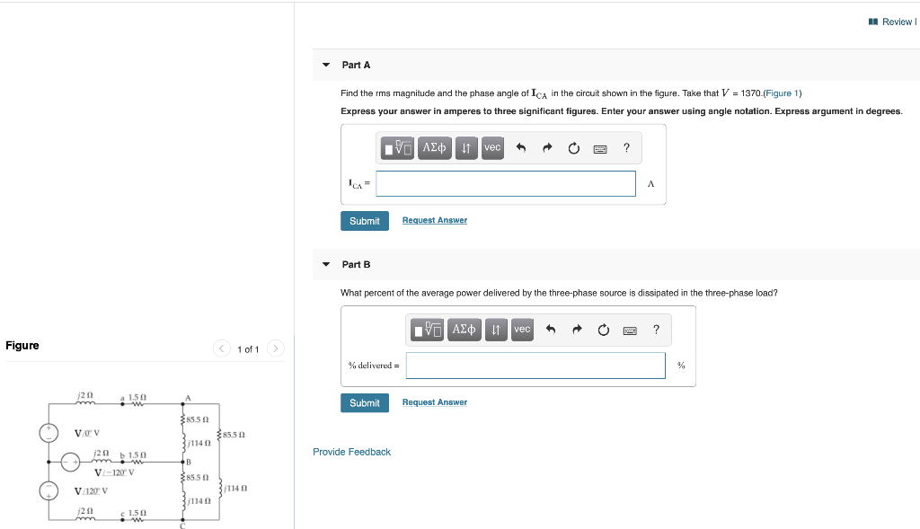 Solved Review Part A Find the rms magnitude and the phase | Chegg.com