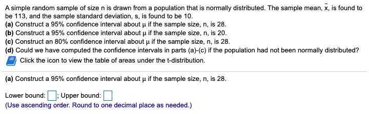 Solved A simple random sample of size n is drawn from a | Chegg.com