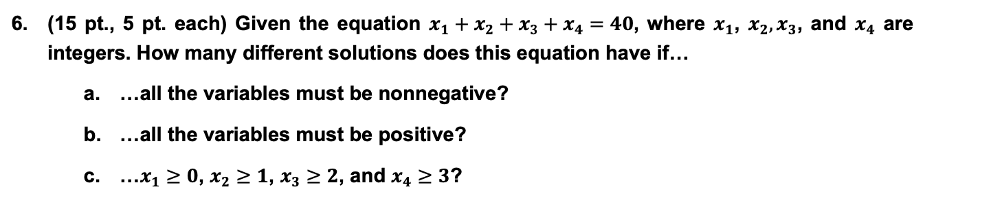 Solved 6 15 Pt 5 Pt Each Given The Equation X1 X2