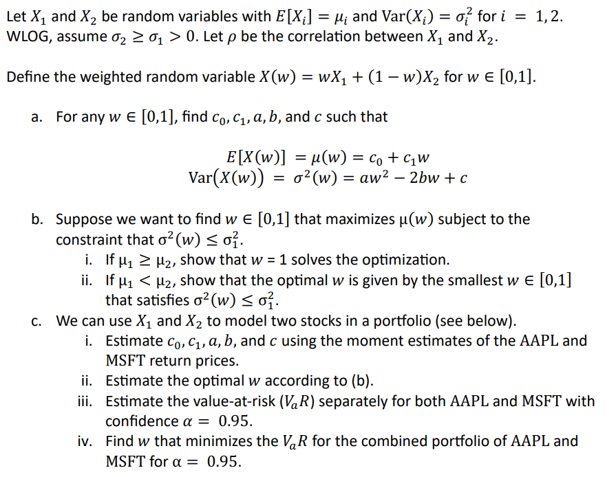 Solved Let X1 and X2 be random variables with E[Xi]=μi and | Chegg.com