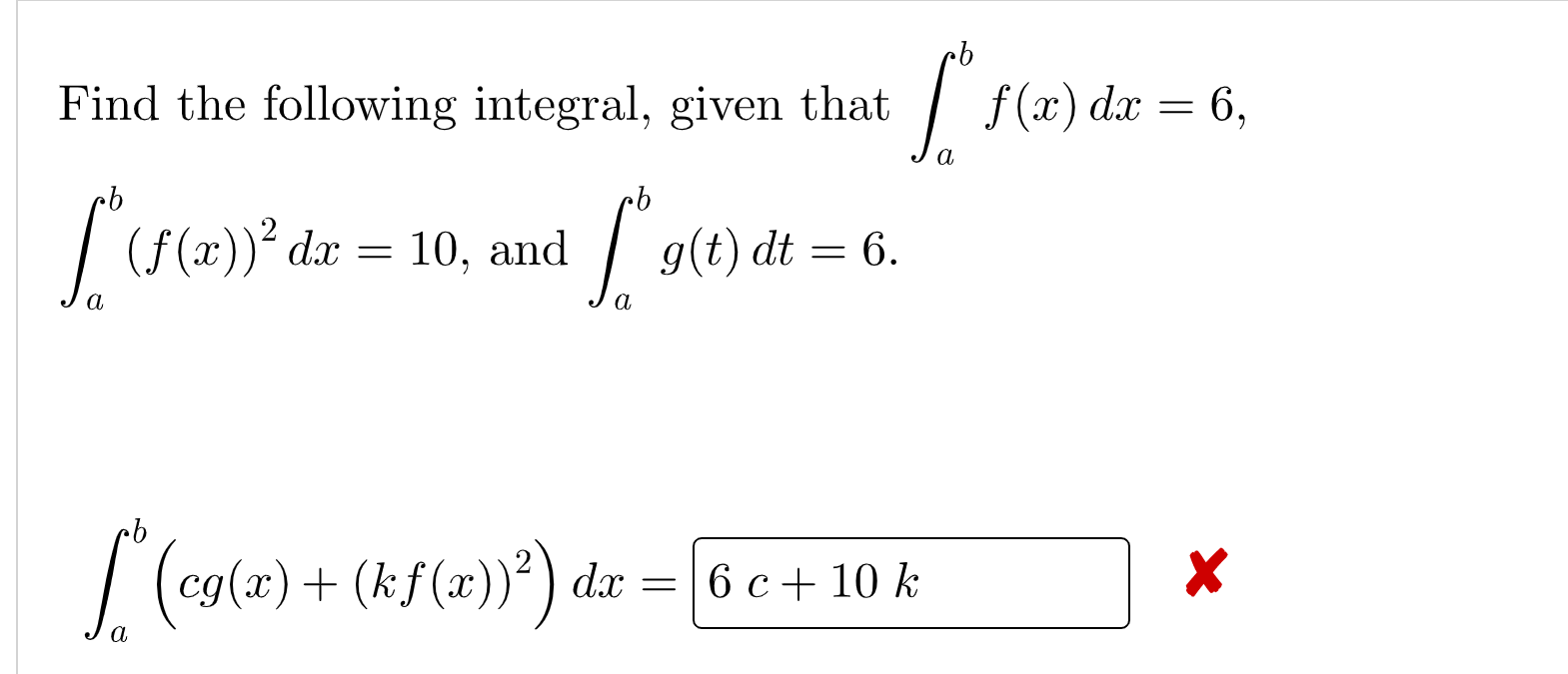 Solved Find the following integral, given that lse f(x) dx = | Chegg.com