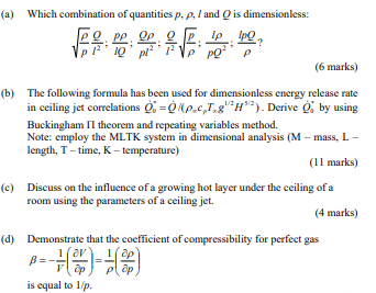 Solved a) Which combination of quantities p,ρ,l and Q is | Chegg.com
