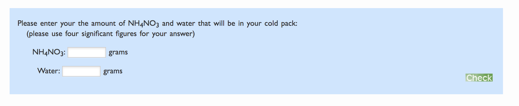 cold pack experiment conclusion