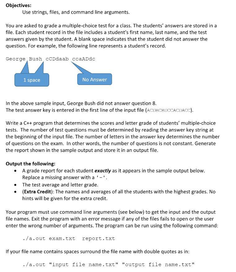 Objectives Use strings, files, and command line