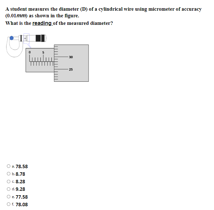 Solved A student measures the diameter (D) of a cylindrical | Chegg.com