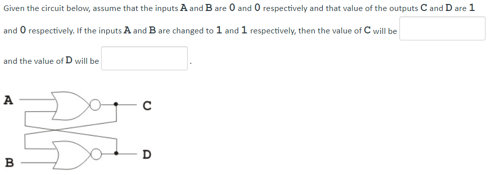 Solved Given the circuit below, assume that the inputs A and | Chegg.com